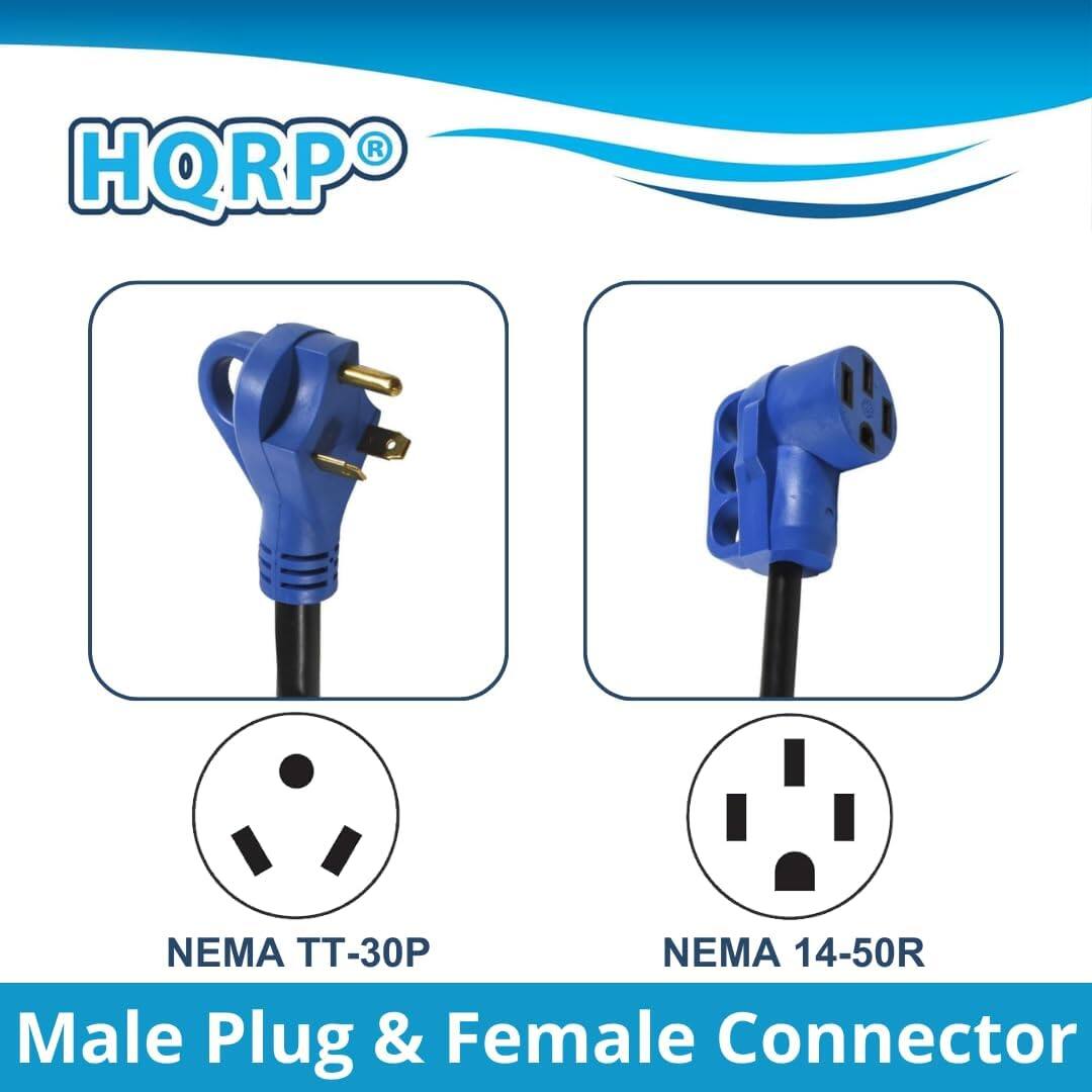 HQRP NEMA TT-30P NEMA 14-50R Male Plug & Female Connector