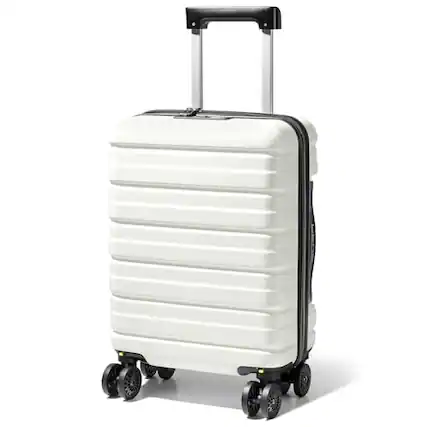 Front. ESBANY - 18x14x8 Underseat Carry On Luggage Airline Approved, Hard Shell Suitcase with Removable Wheels, Personal Item with TSA - D-Beige.