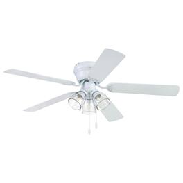 Portage Bay - Renton Indoor Ceiling Fan with Quiet, Reversible Motor, 52" - White