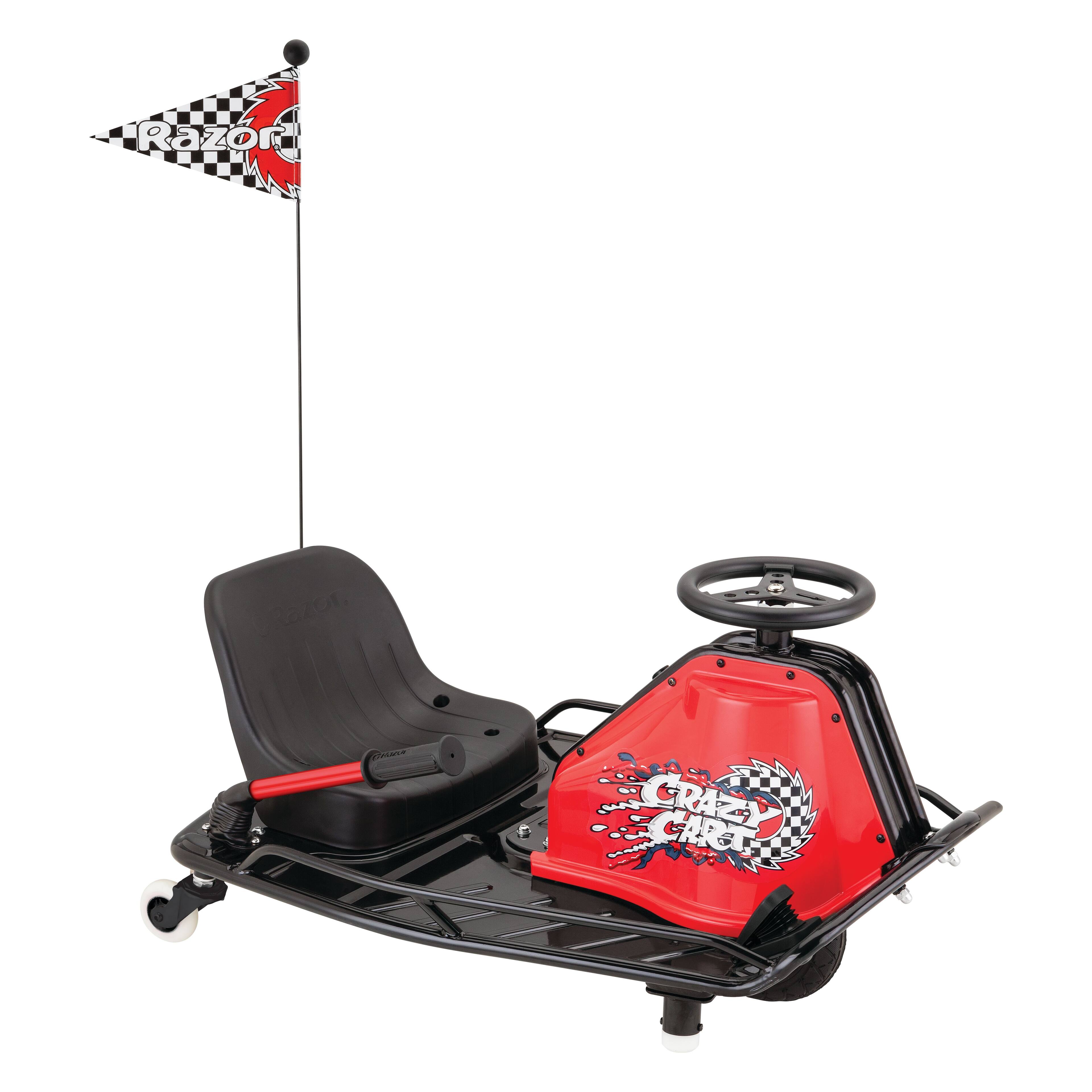 Razor Crazy Cart Sport 24V Electric Drifting Go Kart, Variable Speed ...