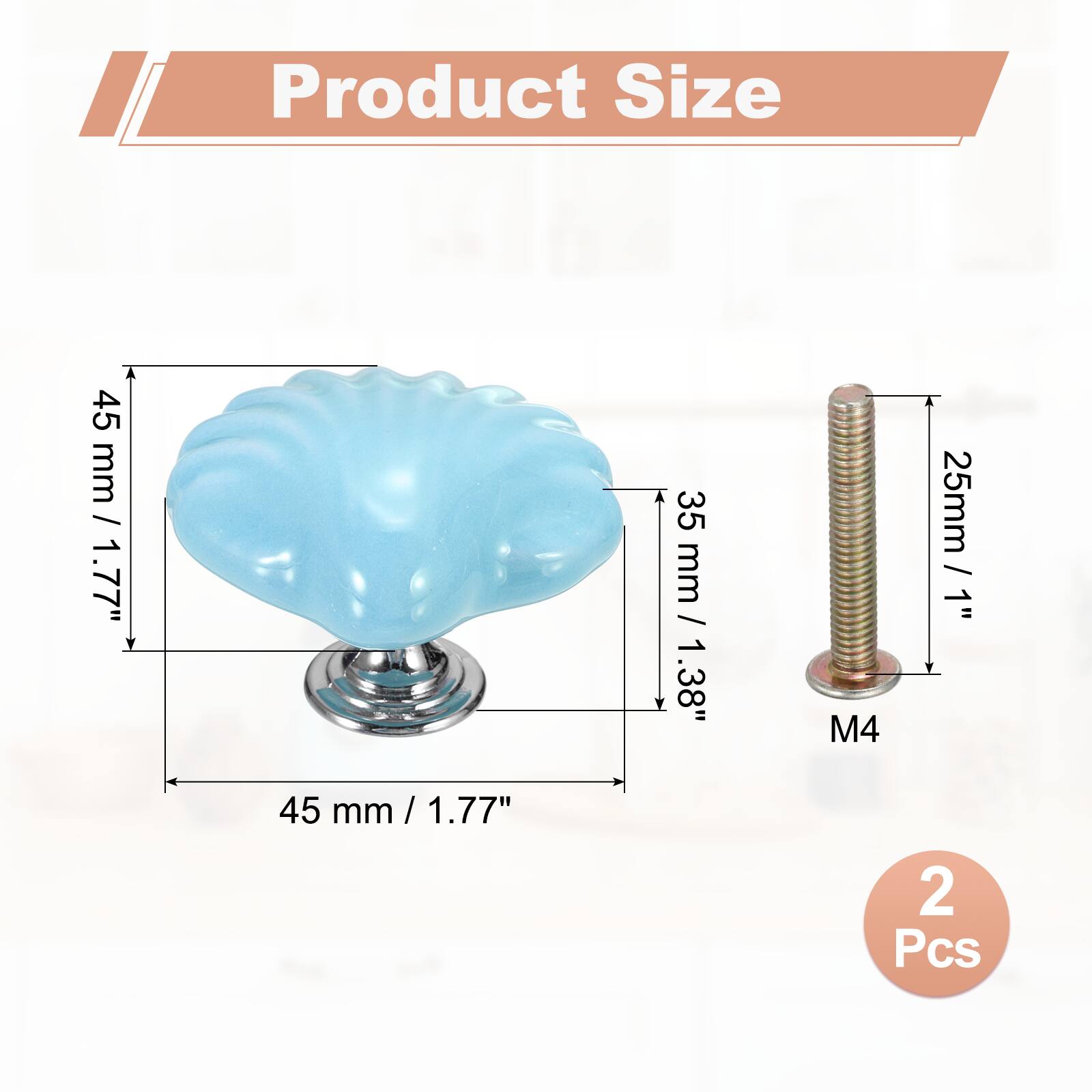 Product Size: 45 mm / 1.77", 35 mm / 1.38", 25 mm / 1" M4, 2 Pcs