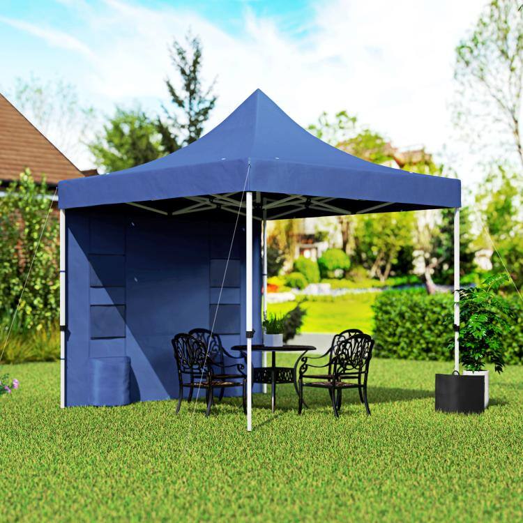 Alt View 2. PULUZ - 10' x 10' Heavy Duty Pop Up Canopy Tent with Sidewall, UPF50+ Instant Sun Shelter with Storage Pockets - Dark Blue.
