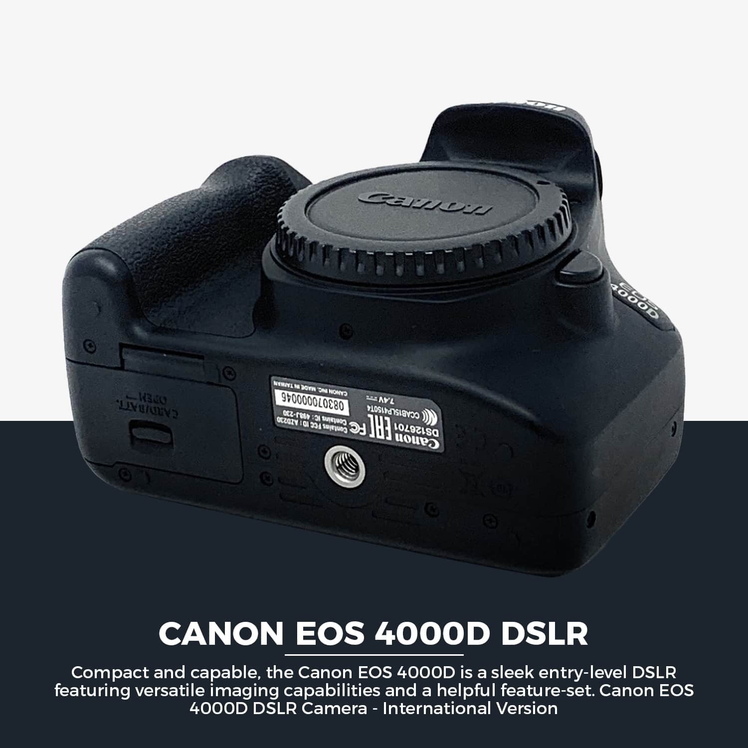 Canon EOS 4000D DSLR Camera with 18 55mm Lens + EOS Bag + Sandisk