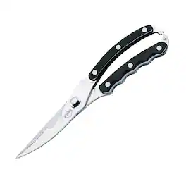 Kuchenprofi - Stainless Steel Curverd Poultry Shears with Grooved Handle, 10-Inch - Black