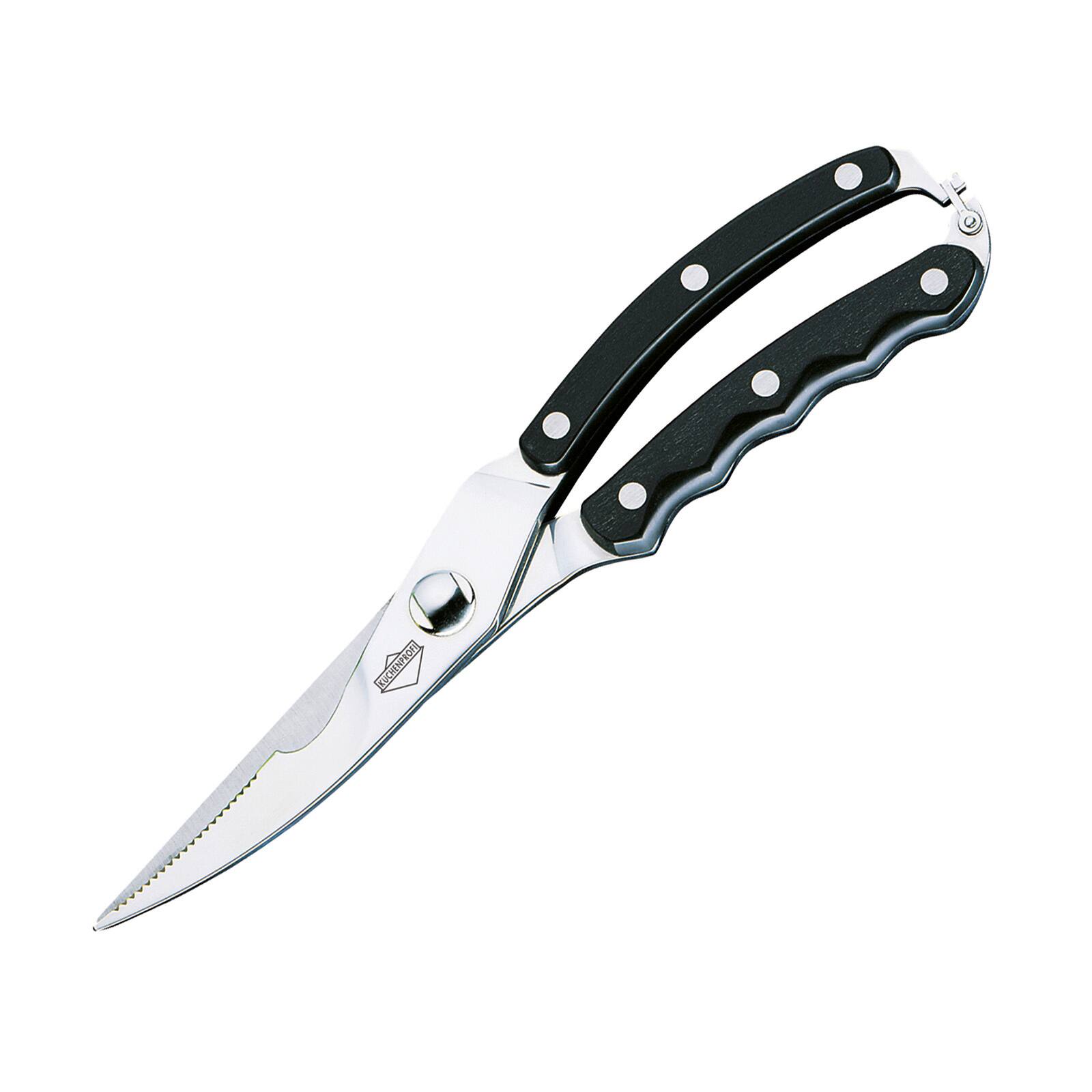 Front. Kuchenprofi - Stainless Steel Curverd Poultry Shears with Grooved Handle, 10-Inch - Black.
