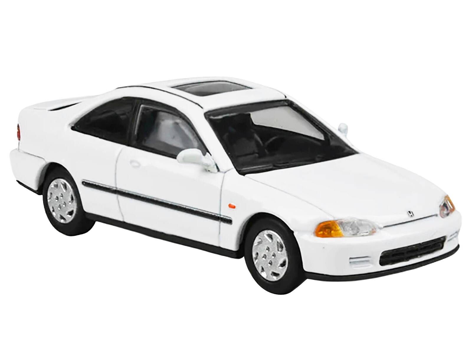 Left. Paragon - 1995 Honda Civic Coupe EJ1 White with Sunroof 1/64 Diecast Model Car by Paragon Models - White.