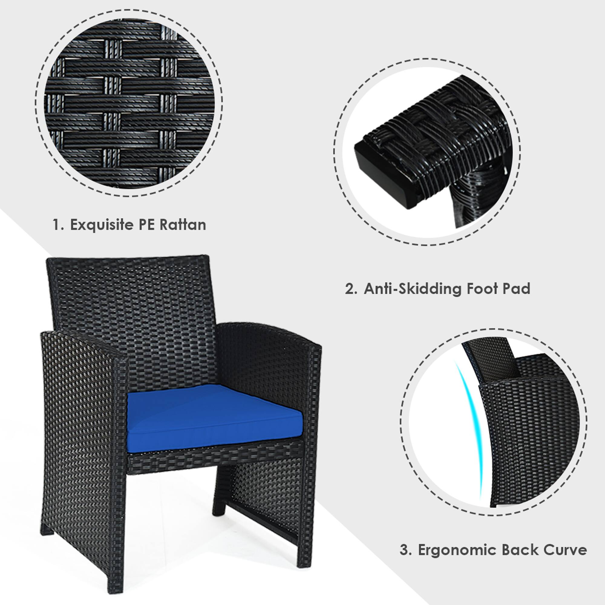 BEEE 1. Exquisite PE Rattan
2. Anti-Skidding Foot Pad
3. Ergonomic Back Curve