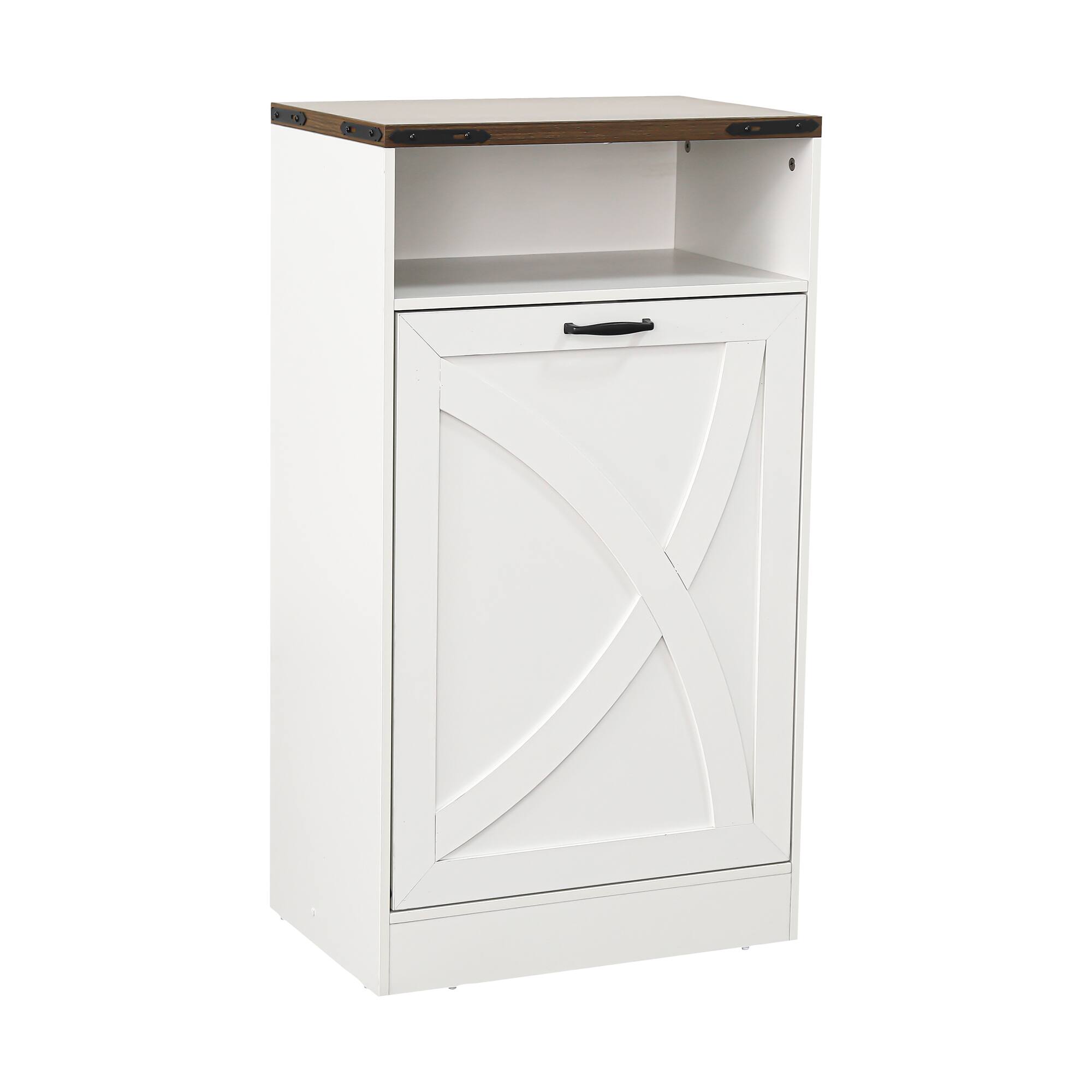 Alt View 1. Ihomeadore - 37.8" H Farmhouse White Tilt-Out Trash Cabinet,Hidden Trash Can Cabinet for Kitchen and Dining Room - White.