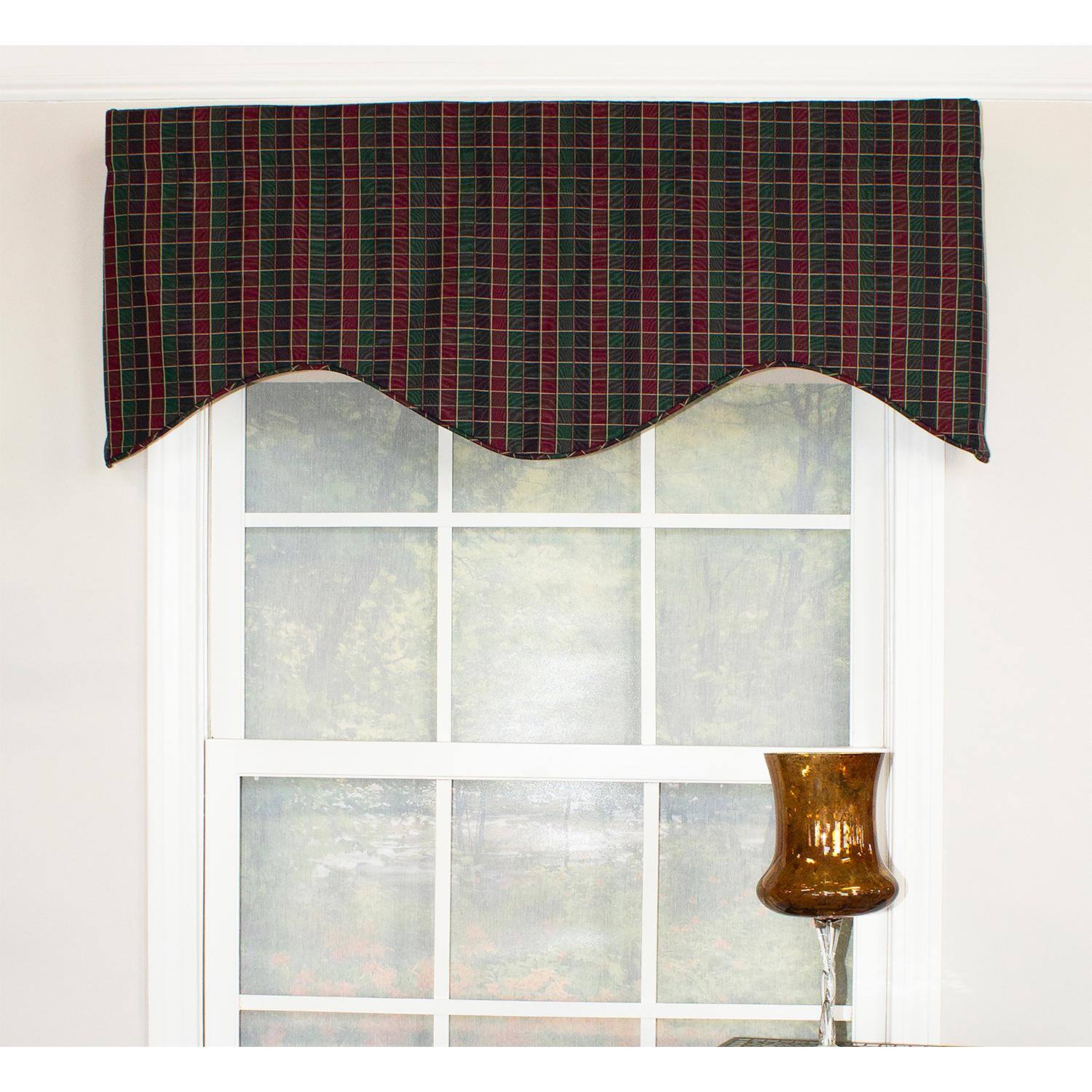 Angle. RLF Home - RLF Home Tammy Corded Cornice 100% Cotton with Fully Lined 3" Rod Pocket Valnance for Windows 50" x 17" Grape - Grape.