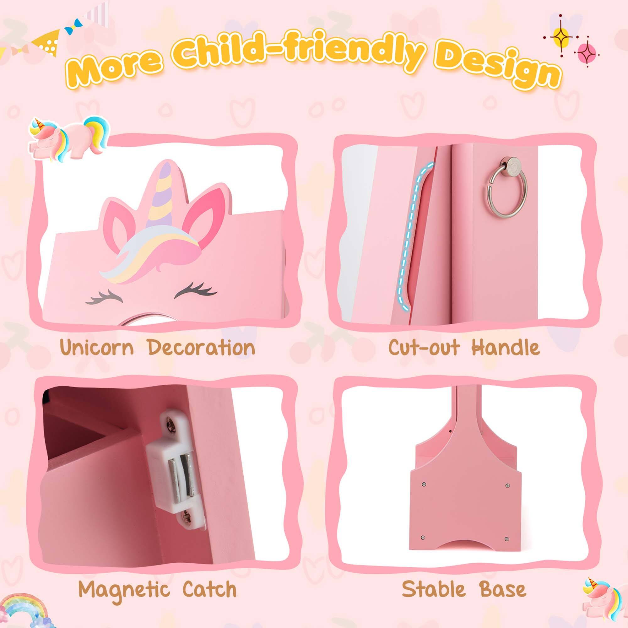 More Child-friendly Design

- Unicorn Decoration
- Cut-out Handle
- Magnetic Catch
- Stable Base