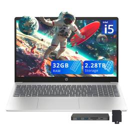HP - Pavilion 15.6" FHD IPS Laptop,Intel i5-1235U,32GB RAM,2TB SSD+288GB Docking Station,Iris Xe Graphics,Win 11 - Silver