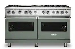 Viking - 5-Series Dual Fuel Self-Clean 60"W Sealed Burner Range - Eucalyptus
