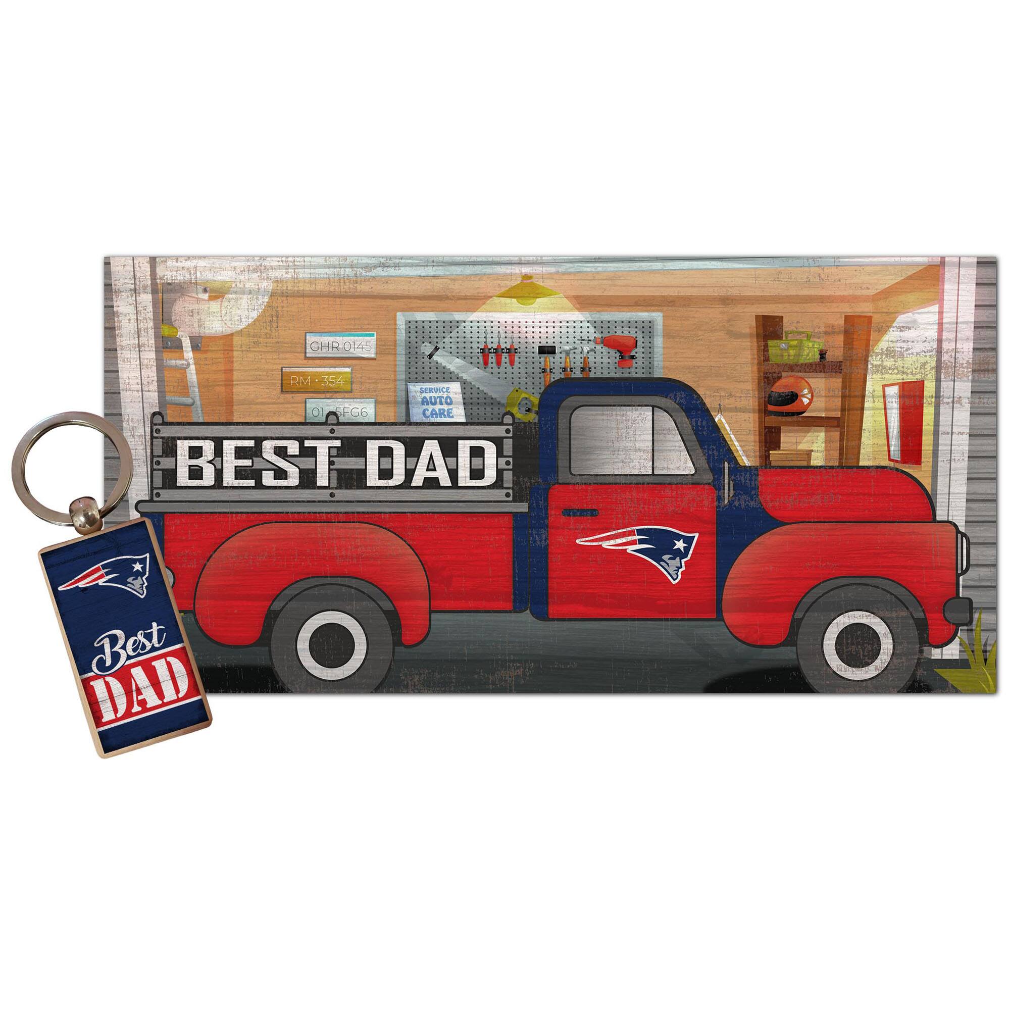 6'' x 12'' Best Dad Truck Sign & Key Chain Bundle