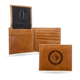 Rico Industries - Winnipeg Jets Brown Bilfold Wallet with clear ID display - Multi