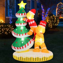 BreeBe - Lighted 7FT Inflatable Xmas Tree with Built-In Blower and LEDs - Multicolor