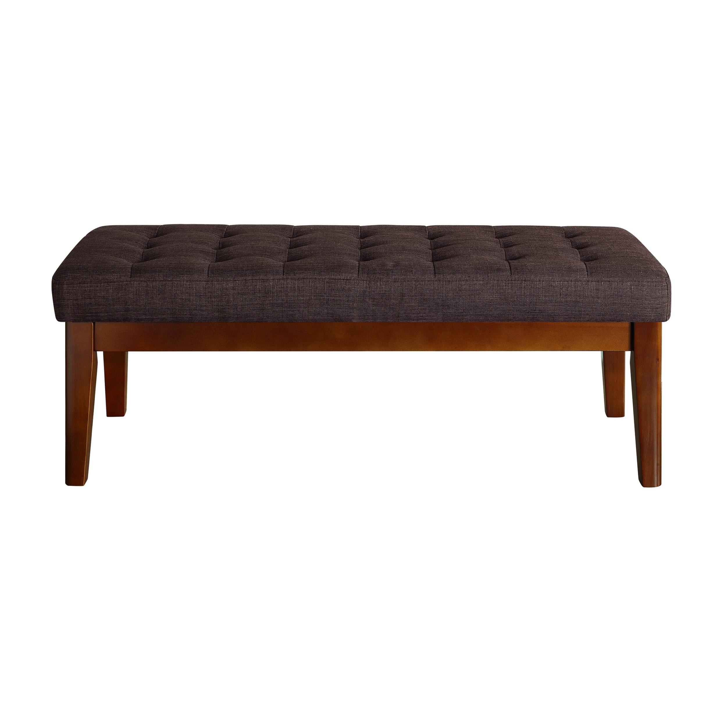 Left. Elle Decor - Mid-Century Claire Bench - Chocolate Brown.