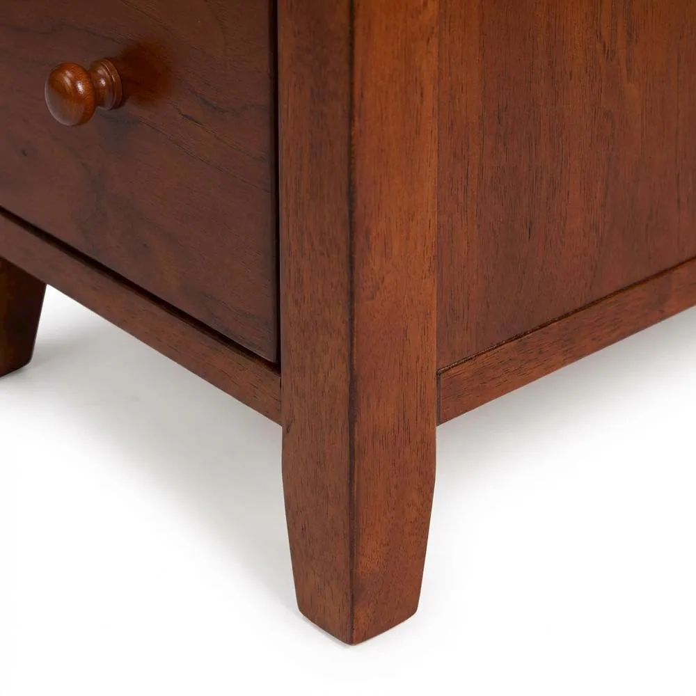 Alt View 1. Starlight Canyon Home - 4-Drawer Chairside Chest with Storage, Transitional Side Table for Living Room - Medium Brown.