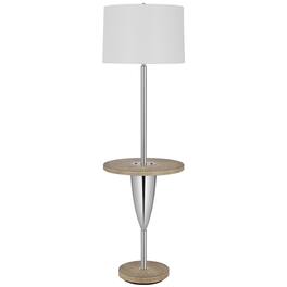 Manhattan Lane - Charlie 61 Inch Modern Floor Lamp, Wood Table, 1 USB