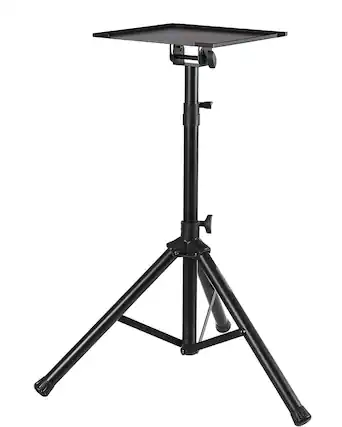Front. FINEAK - Height Adjustable Portable Tripod Stand - Multi-Purpose for DJ Music Projector Mixer Laptop, Black - Black.