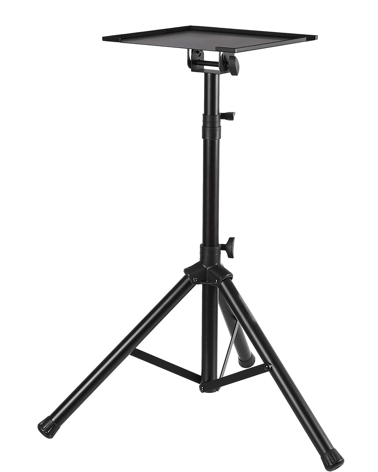 Front. FINEAK - Height Adjustable Portable Tripod Stand - Multi-Purpose for DJ Music Projector Mixer Laptop, Black - Black.