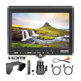 Neewer - 7" Camera Field Monitor with Sunshade - HD Video Assist for DSLR & Handheld Stabilizers