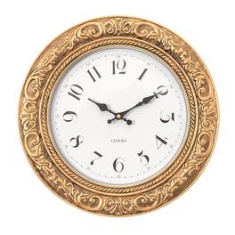 Dazzed Corner - Decorative Wall Clock, 12" Battery Operated Wall Clocks - Antique Gold