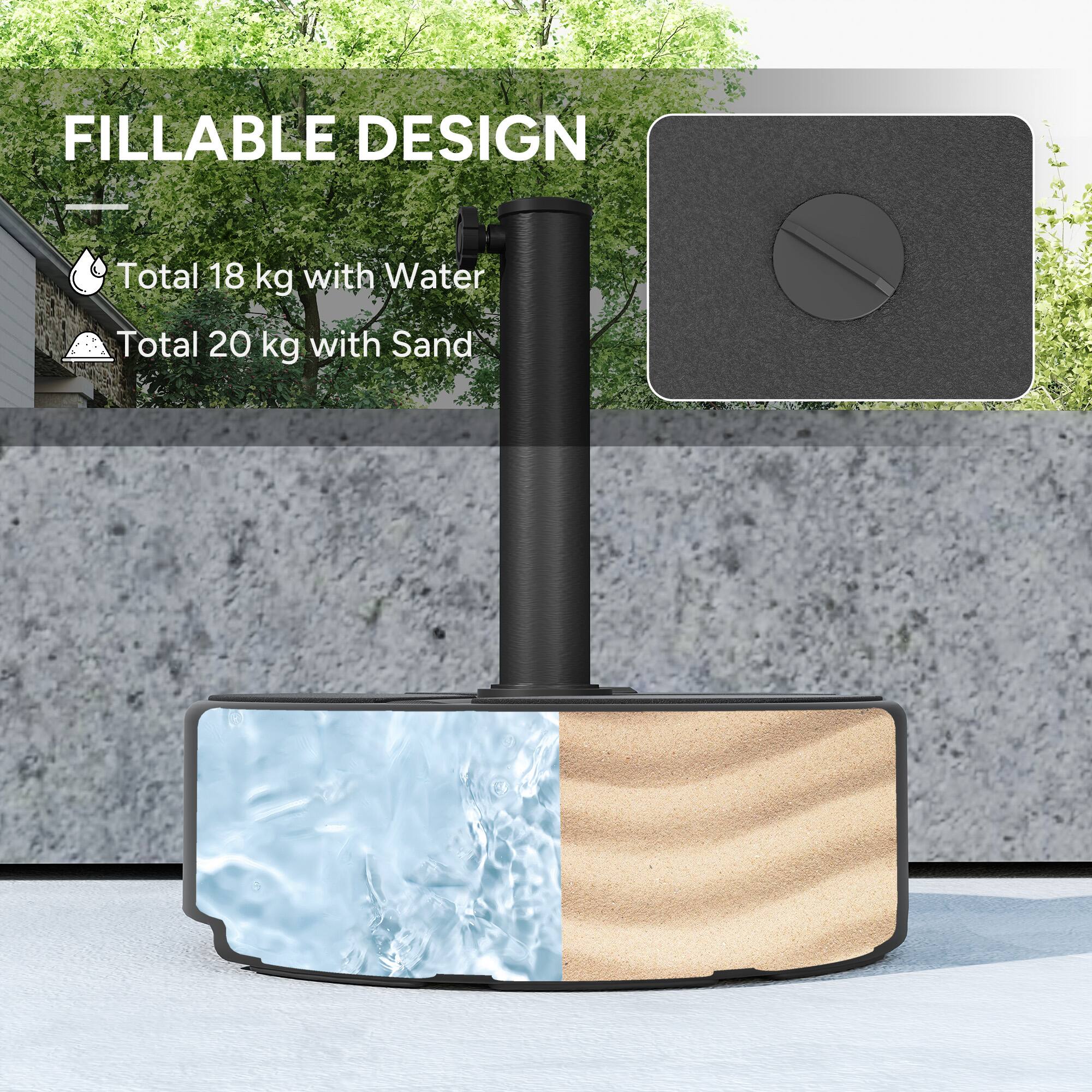 FILLABLE DESIGN

Total 18 kg with Water
Total 20 kg with Sand