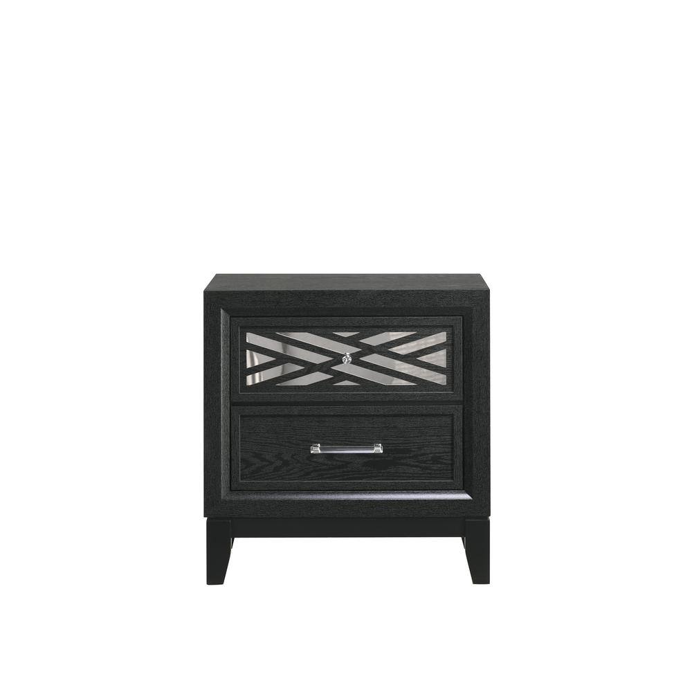 Angle. New Classic Furniture - Obsidian Nightstand-Black - Black.