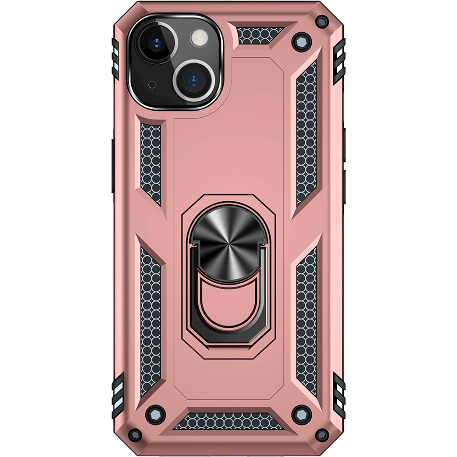 Front. SaharaCase - Kickstand with Belt Clip Case for Apple iPhone 13 and iPhone 14 - Rose Gold.