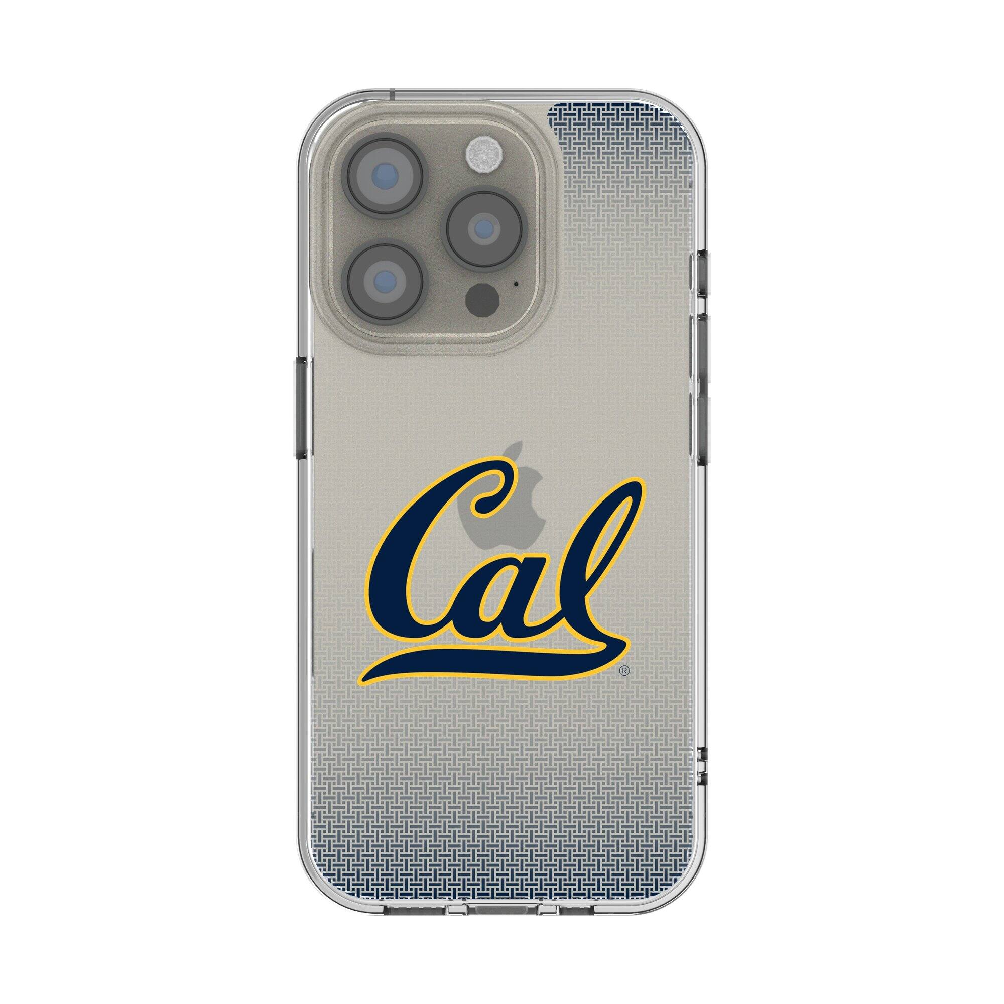 Front. Keyscaper - Cal Bears Linen Logo iPhone Clear Case - 14 - Multicolor.