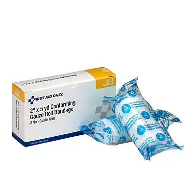 2" x 5 yd Conforming Gauze Roll Bandage
2 Non-Sterile Rolls
First Aid Only