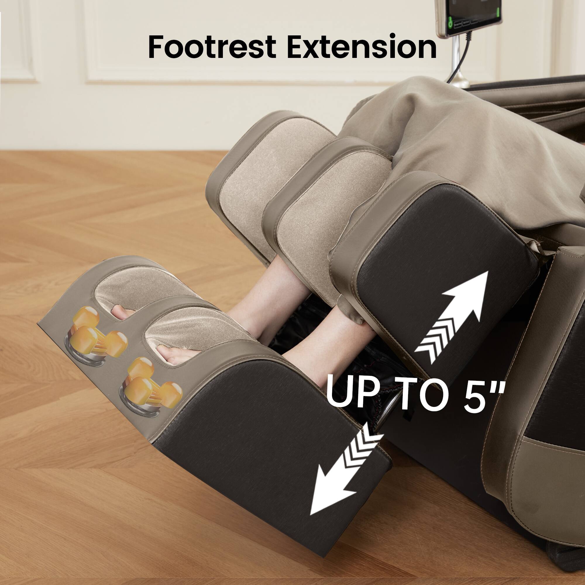 Footrest Extension  
UP TO 5"