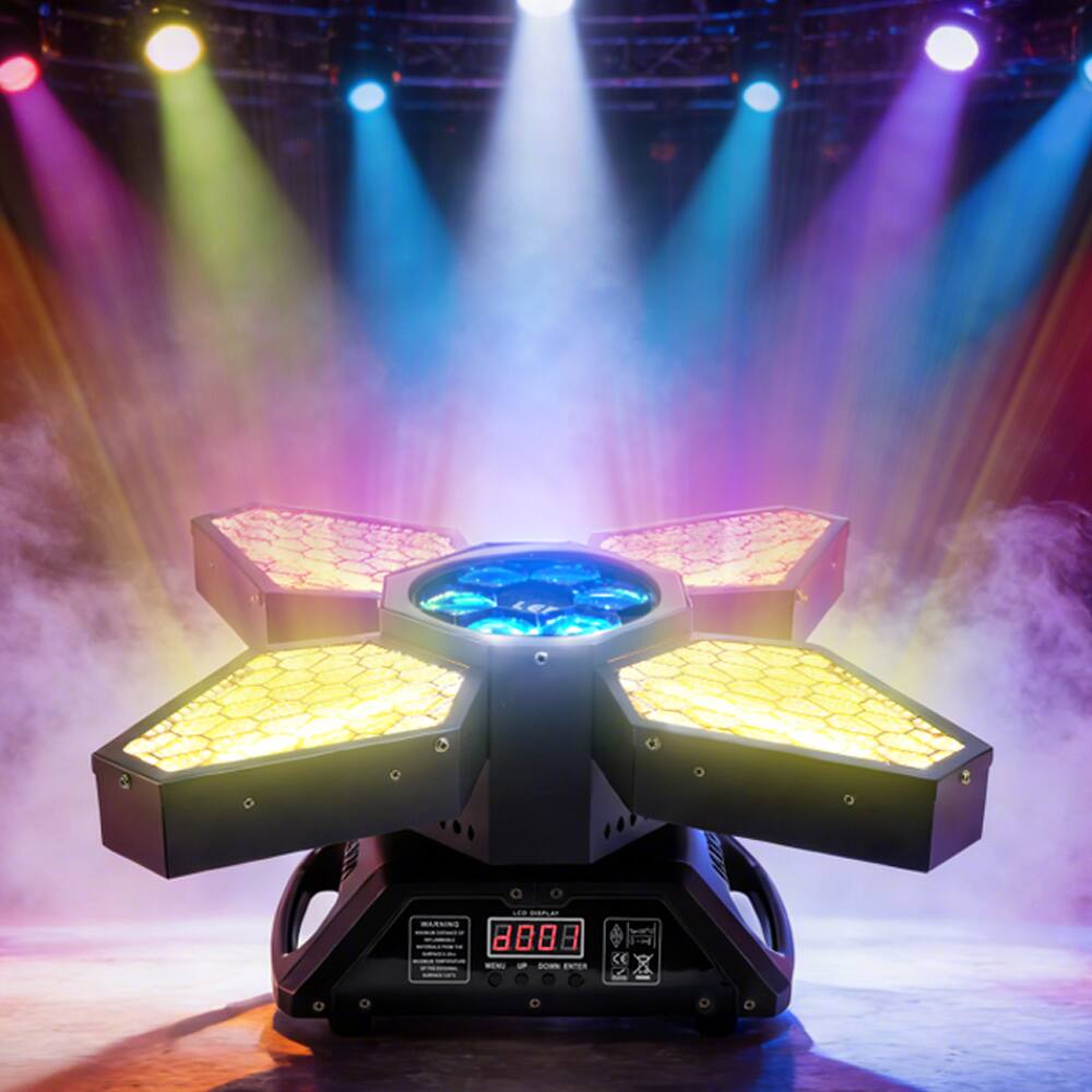 Alt View 8. Topteng - 4-Arm Bee Eye Zoom Beam Light 250W - DMX512 Stage Light, Dynamic Effects for Disco/Club/Stage Show.