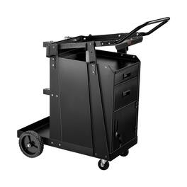 VEVOR - Welding Cart, 2 Drawers Welder Cart Heavy Duty with Anti-Theft Lockable Cabinet, 350LBS Static Weight Capacity - Black