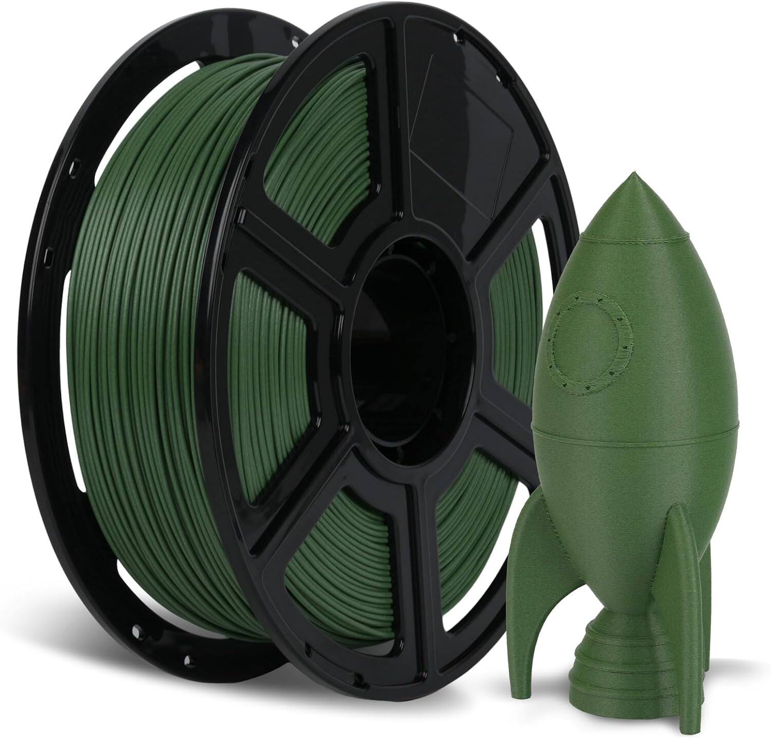 Front. Flashforge - Carbon Fiber PLA 3D Printer Filament-1.75mm-1kg (2.2 lbs) Spool - Grass Green.