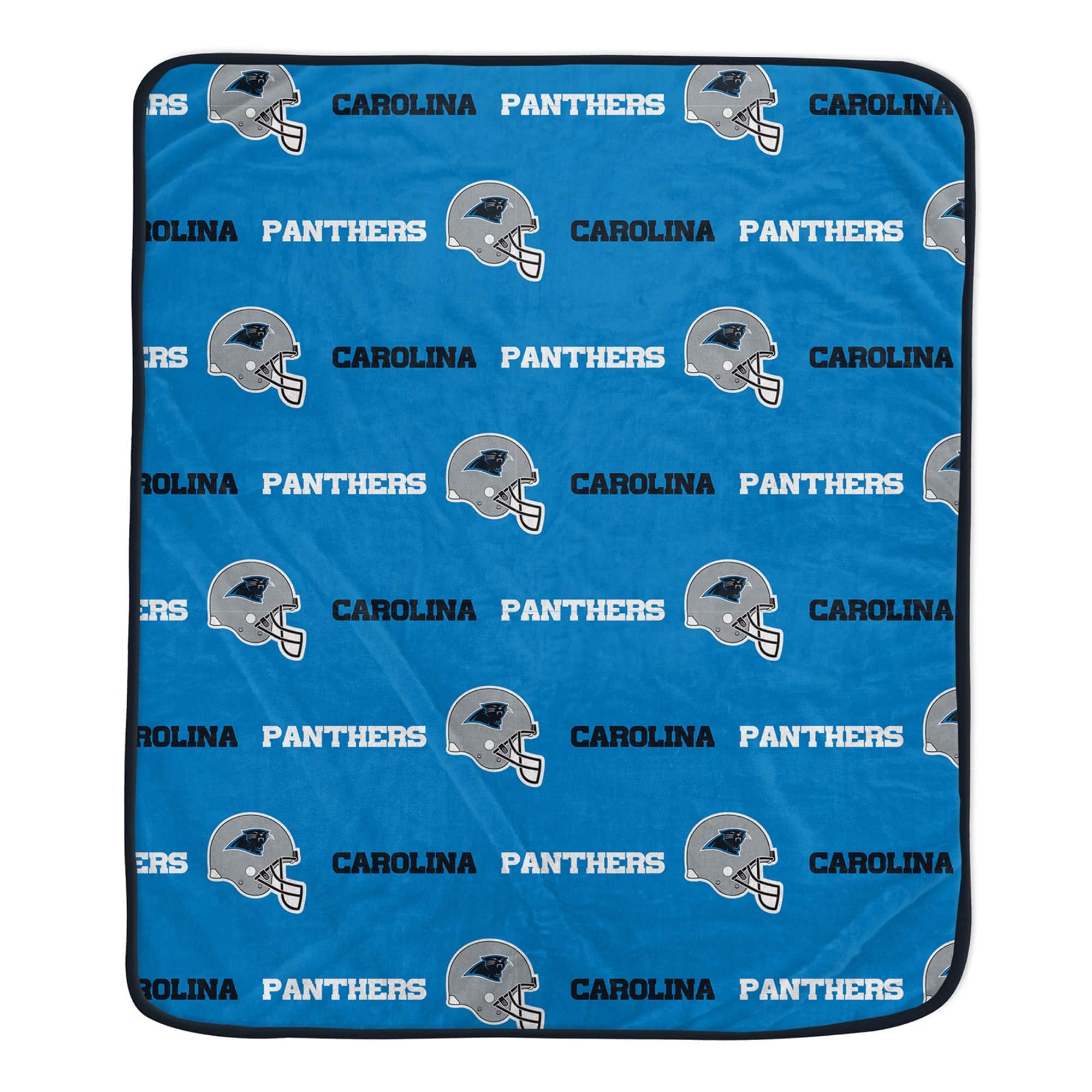 Pegasus - Carolina Panthers 60" x 72" Repeat Helmet Wordmark Ultra Soft Blanket - Multicolor