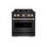 Front. ZLINE - Autograph 30" Classic Black Stainless Gas Range w/ 4 Burners & Gold Accents (CGRBZ-30-G) - Black Stainless Steel.