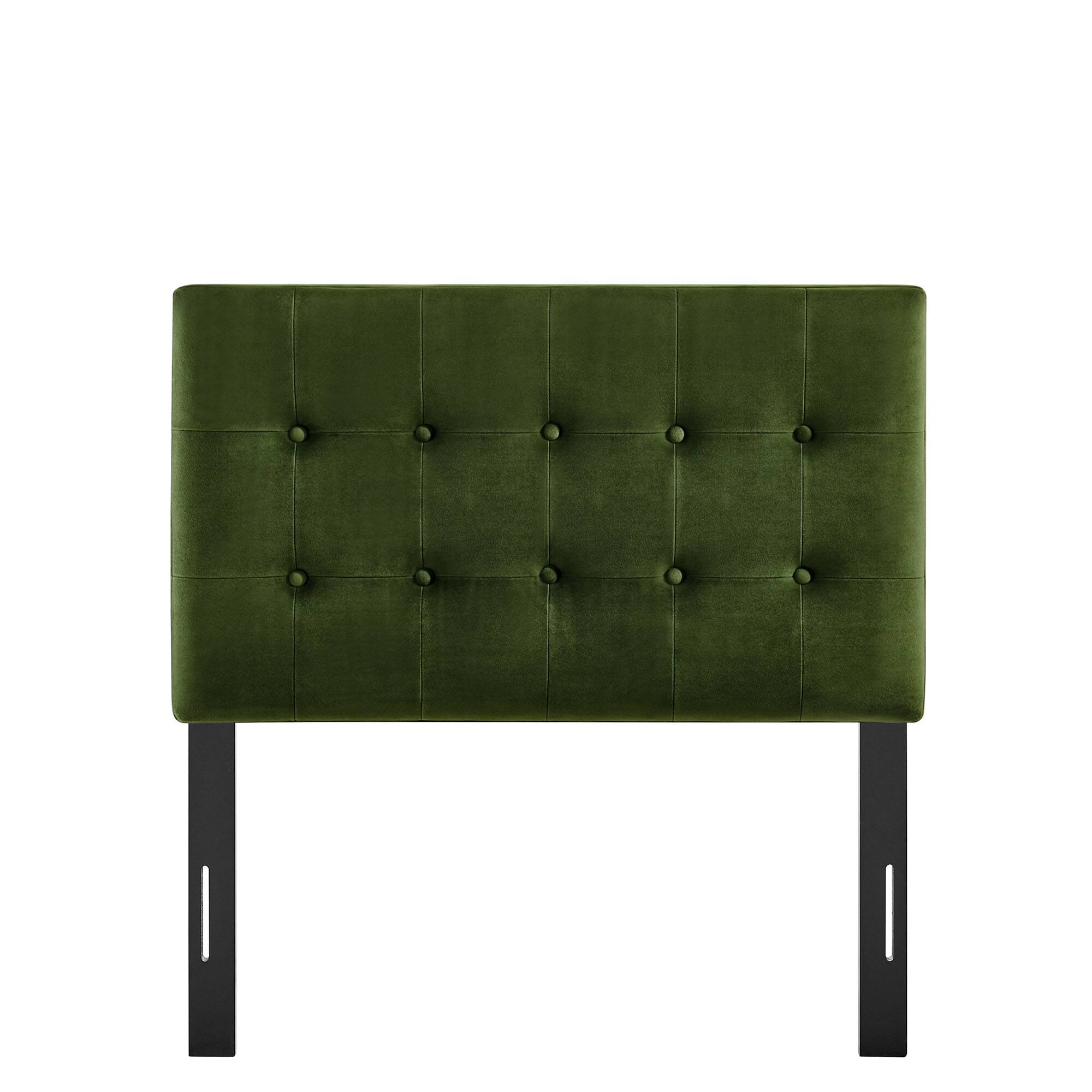 Alt View 3. Modway - Emily Stain-Resistant Performance Velvet Twin Size Headboard - Moss Green.