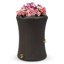 Good Ideas - Impressions 50 Gallon Nantucket Rain Barrel Planter - Dark Brown