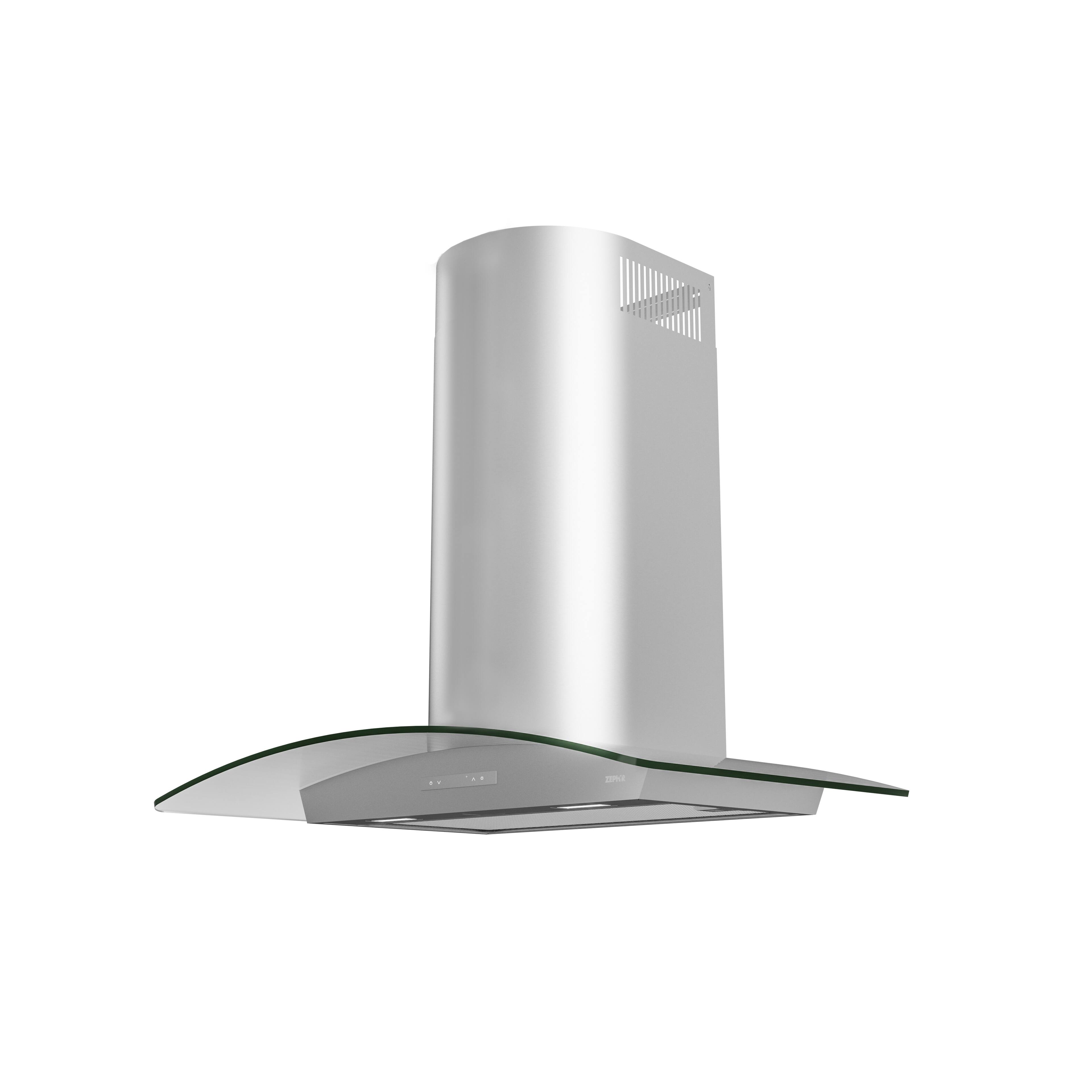Angle. Zephyr - Milano 36 in. 700 CFM Wall Mount Range Hood with LED Light - Stainless Steel.