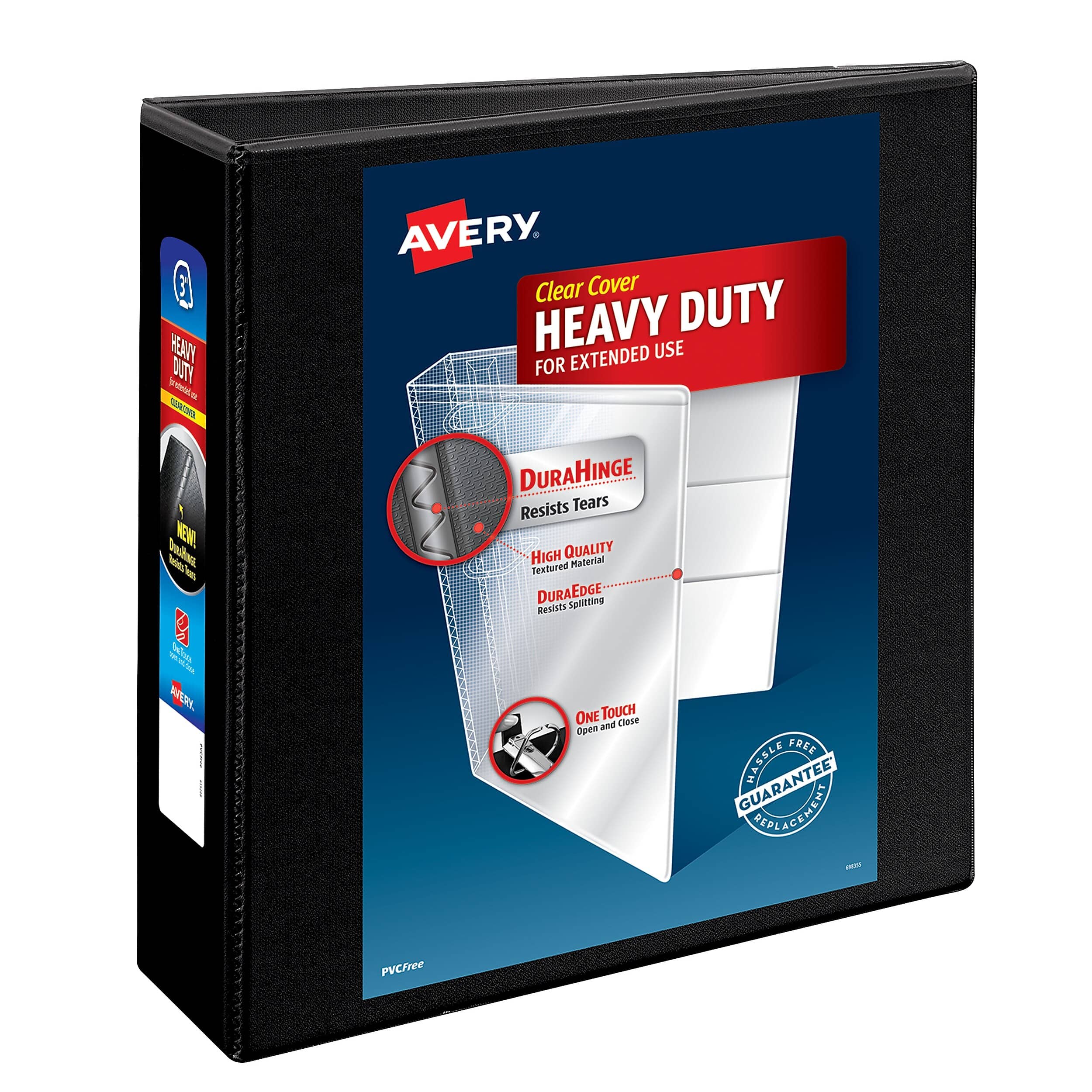 Avery - Heavy Duty 3" 3-Ring View Binders, Slant Ring, (5600) - Black