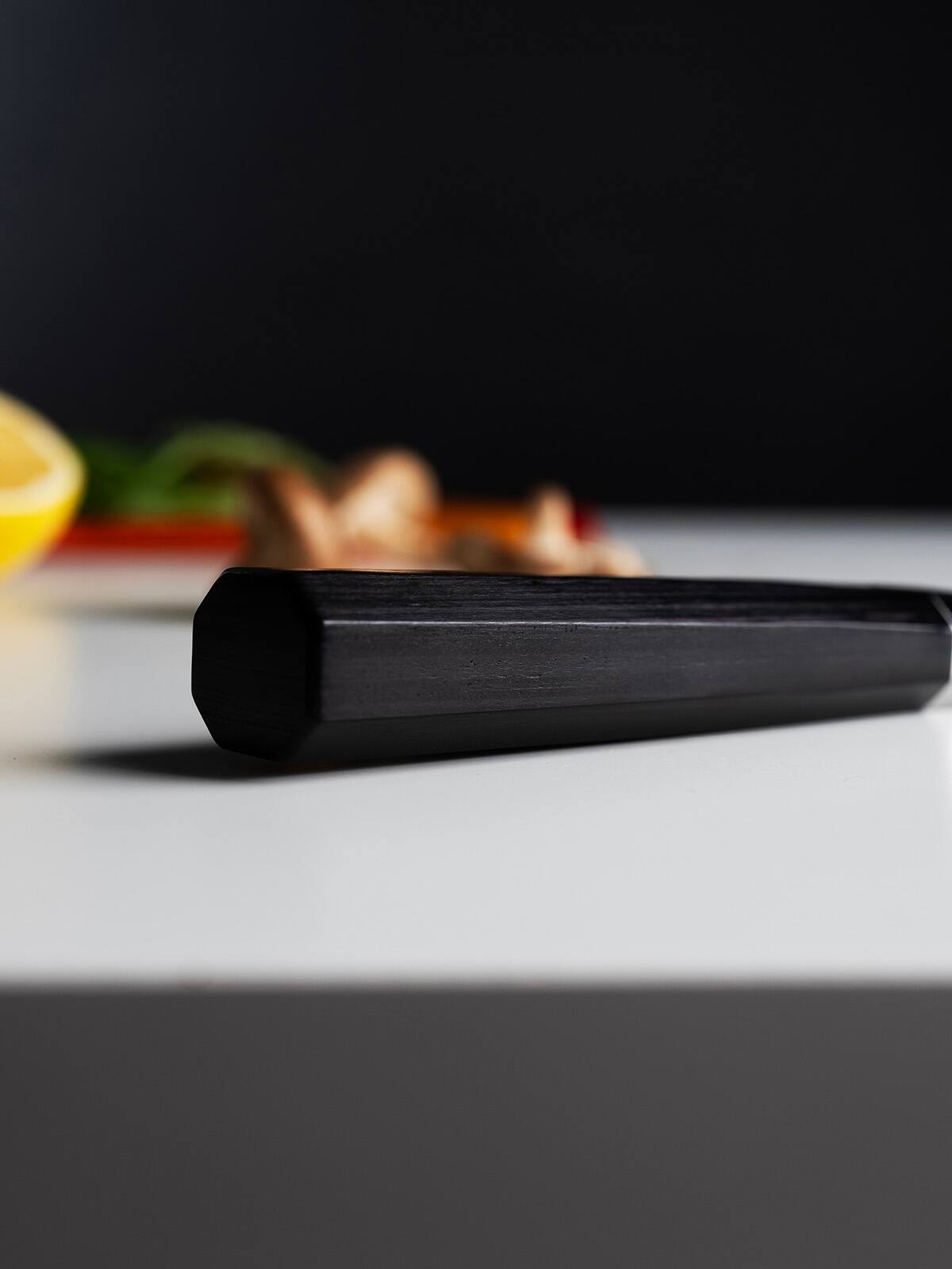 Alt View 1. Shun - Dual Core 7-Inch Santoku Knife w/Saya - Black.