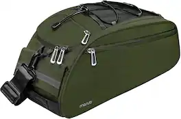 mosiso - Bike Rack Bag Waterproof Bicycle Trunk Pannier Cycling Bike Carrier Backseat Storage Luggage Saddle Shoulder Bag - Olive Green