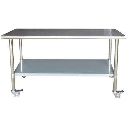 Front. Sportsman Pro-Series - Stainless Steel Work Table with Casters 24 x 72 Inches - Silver.