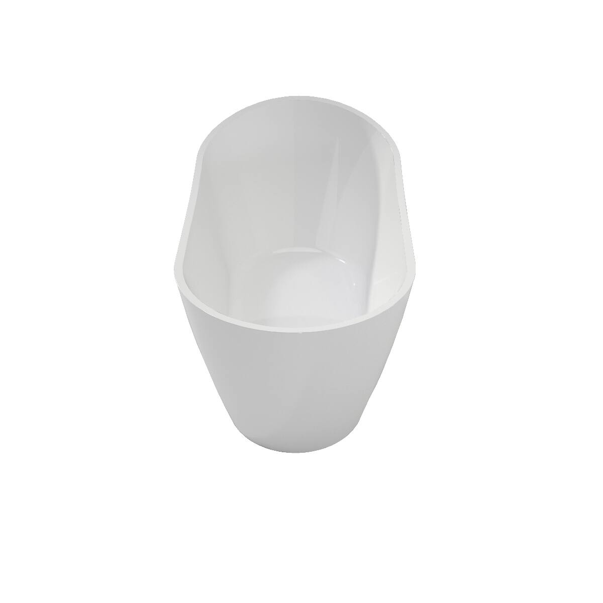 Back. Loheer - Loheer Acrylic Freestanding Soaking Bathtub, High Back Oval Gloss White Tub, 59 x 32 in - Gloss White.