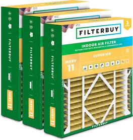 Filterbuy - 24x25x5 MERV 11 Pet & Allergy Defense, Pleated HVAC AC Furnace Air Filters Replacement for Carrier & More (3-Pack) - Gold