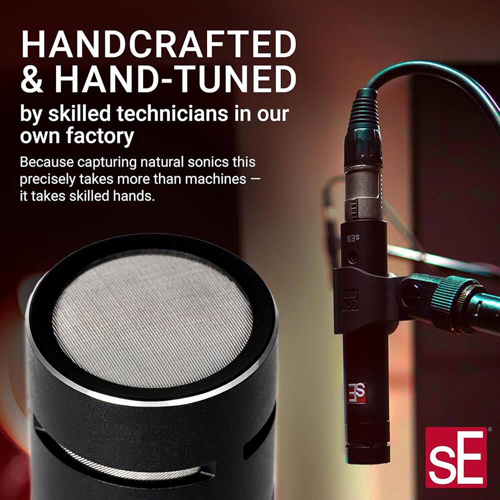 HANDCRAFTED & HAND-TUNED  
by skilled technicians in our own factory  

Because capturing natural sonics this precisely takes more than machines — it takes skilled hands.  

SE