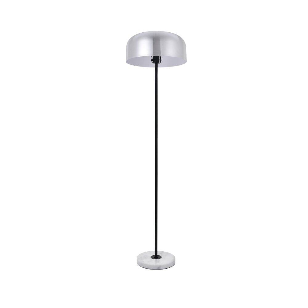 Alt View 2. Living District - Exemplar 1 Light Brushed Nickel Floor Lamp - Brushed Nickel And Black And White.