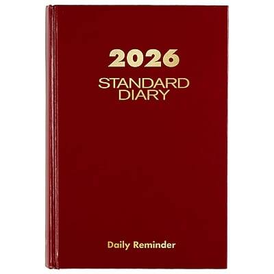 AT-A-GLANCE - 2026 Hardcover Diary, 5.75" x 8.25" - Red