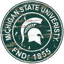 Fan Creations - Michigan State Spartans 23.5" Distressed Round Sign - Multicolor